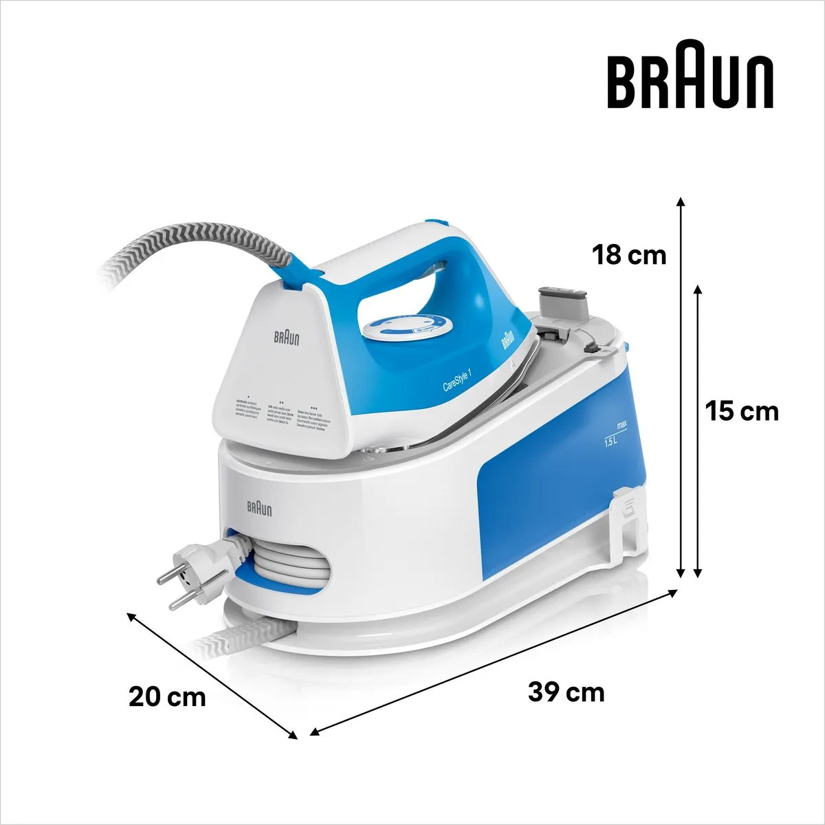 Braun CareStyle 1 IS1012BL Stoomgenerator - 2400W - 1500ml - Blauw