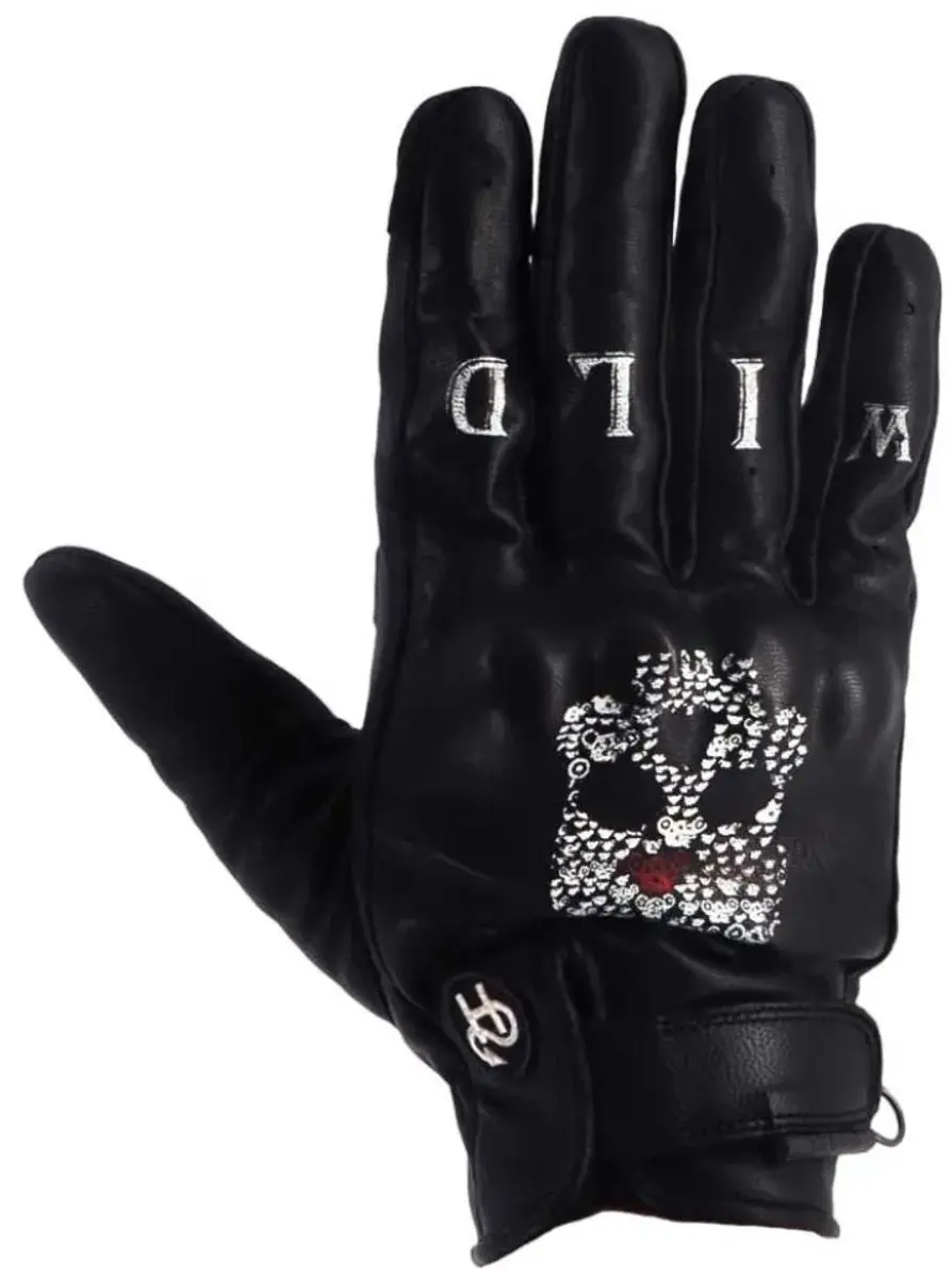 Helstons Skull Leren Handschoenen Zwart L Man