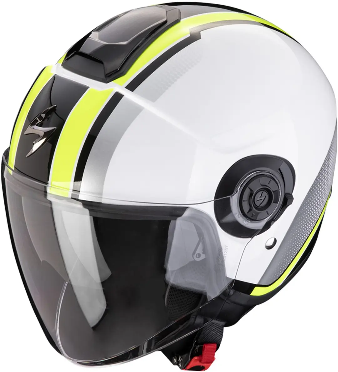 Scorpion Exo-City II Vel Wit Neon Geel Jethelm