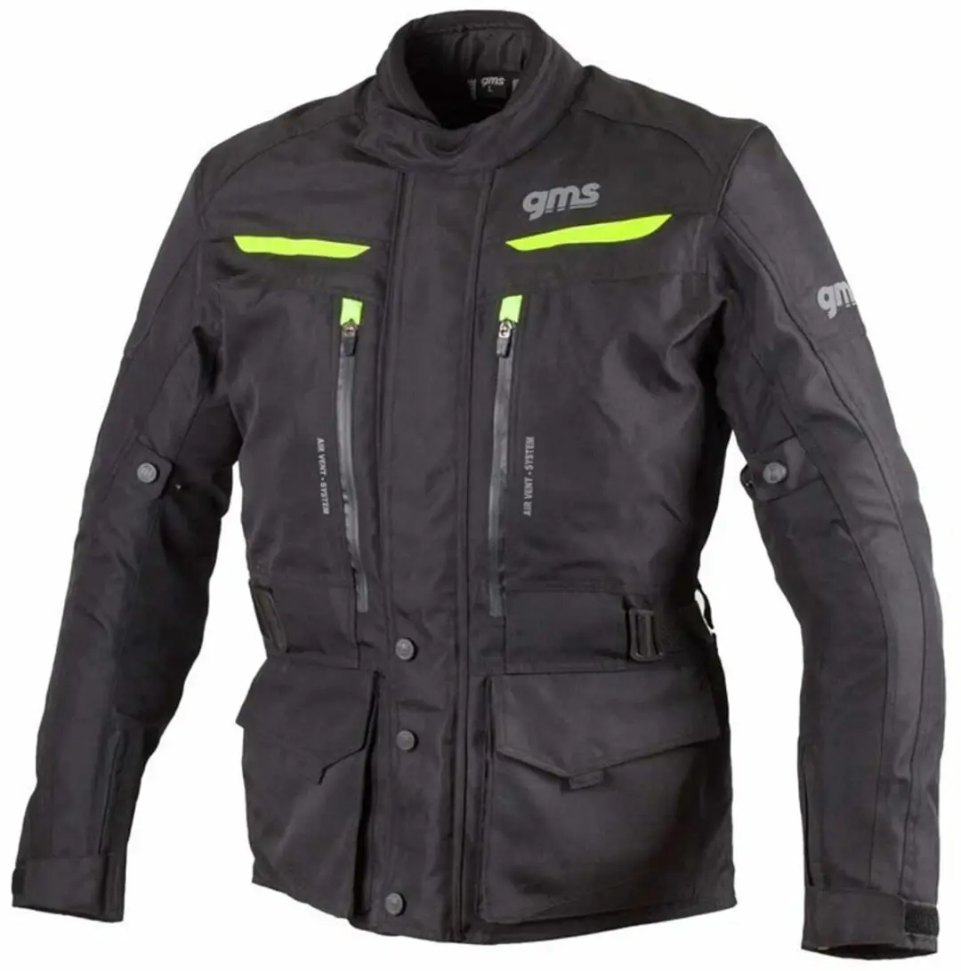 gms Gear Zwarte Neon Textiele Motorjas