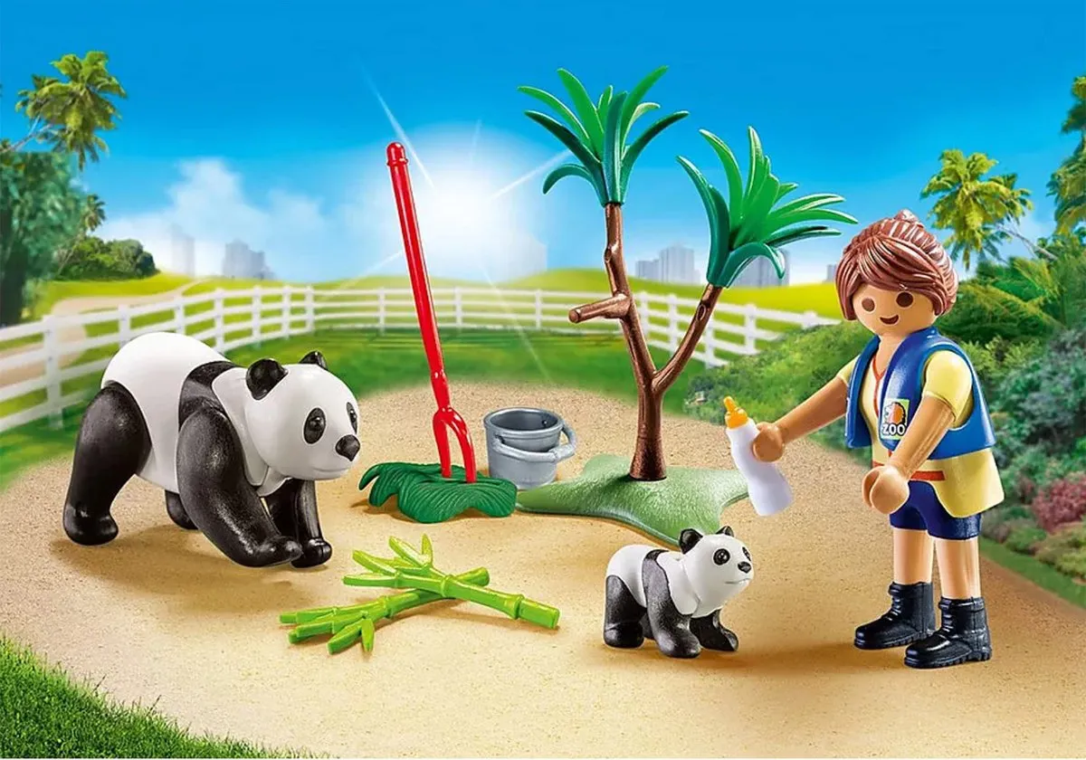 Playmobil Panda Verzorger Carry Case 70105 - Rood