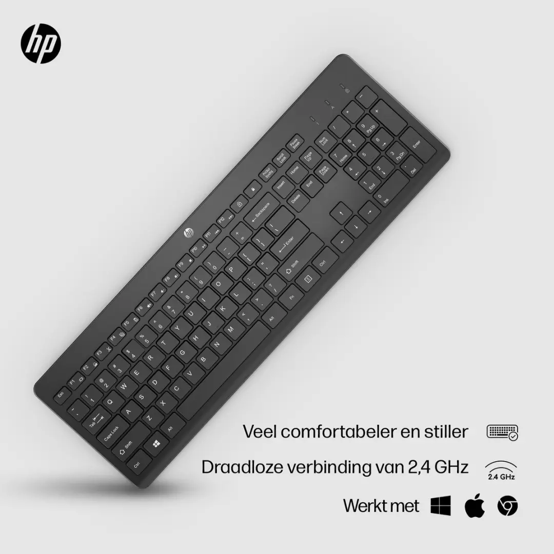 HP 230 Draadloos Toetsenbord AZERTY BE - Zwart