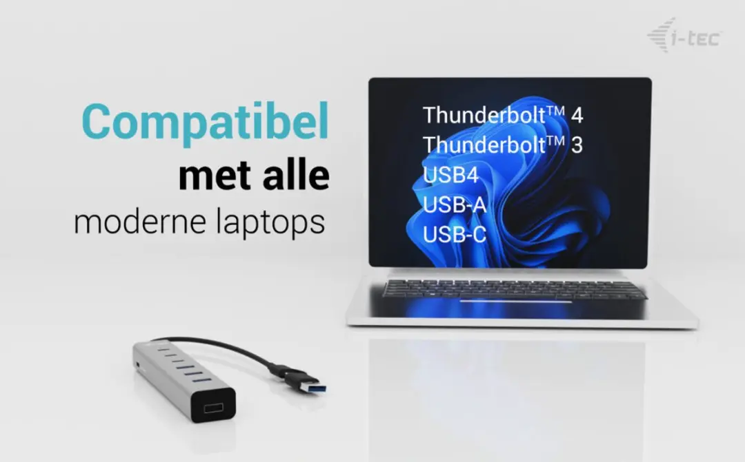 I-tec CAHUBMETAL7 USB-hub 7 Poorten - Grijs - afbeelding 5 van 6