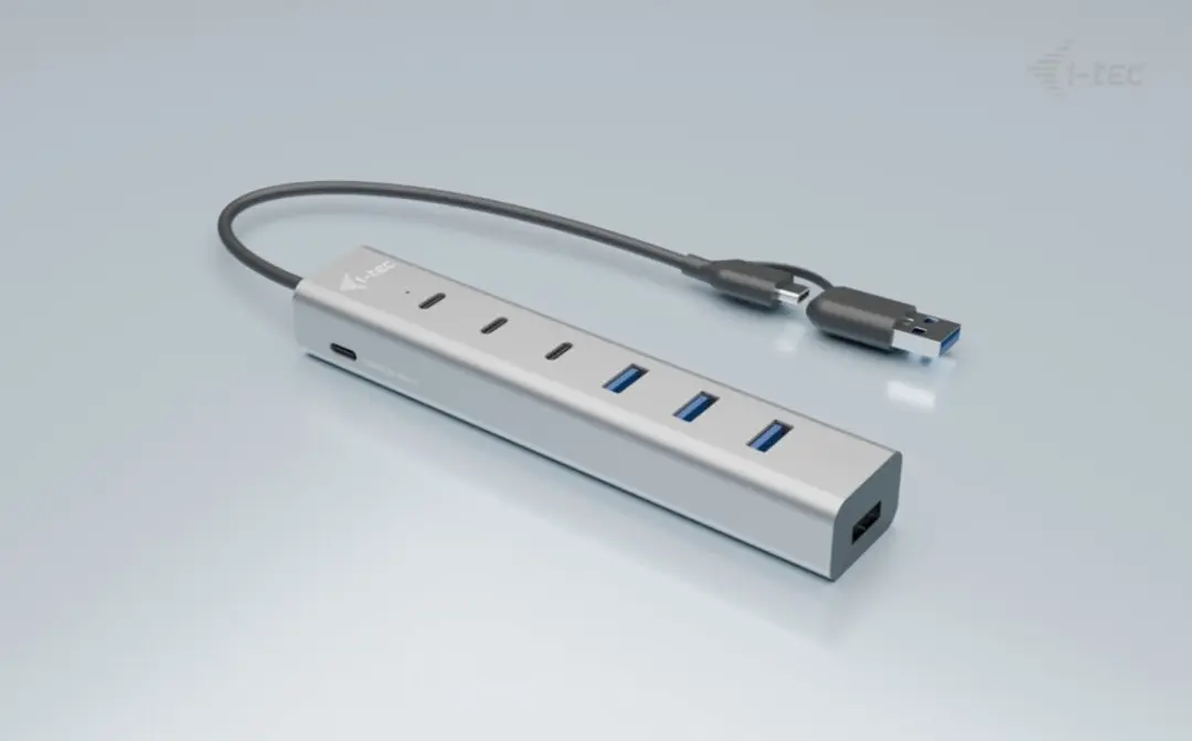 I-tec CAHUBMETAL7 USB-hub 7 Poorten - Grijs - afbeelding 4 van 6