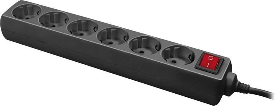 Logilink LPS202B Stekkerdoos 6x - Zwart
