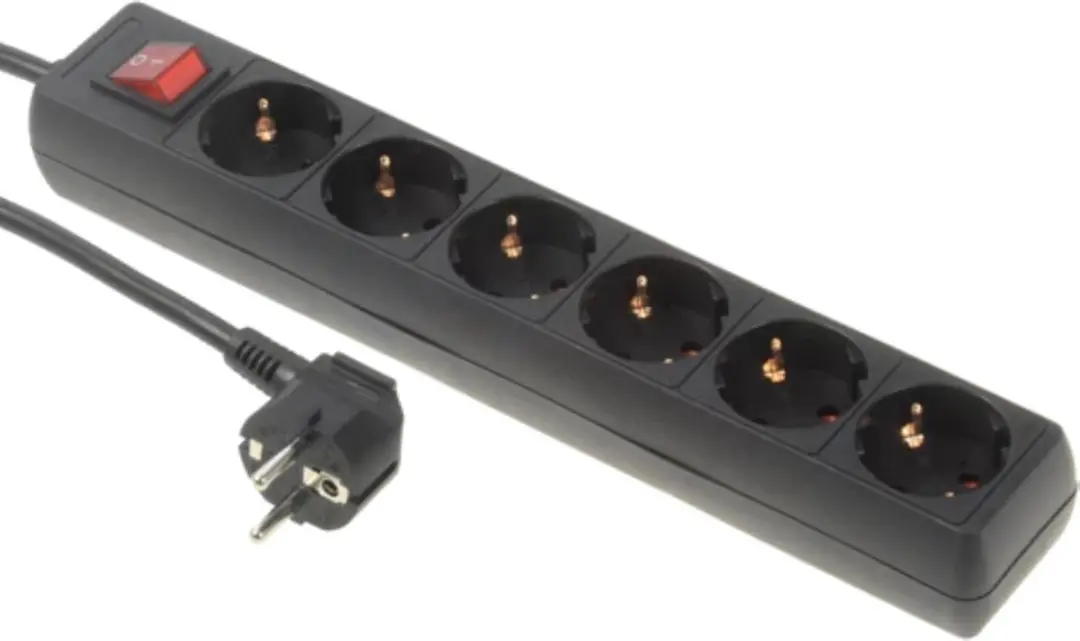 Logilink LPS202B Stekkerdoos 6x - Zwart