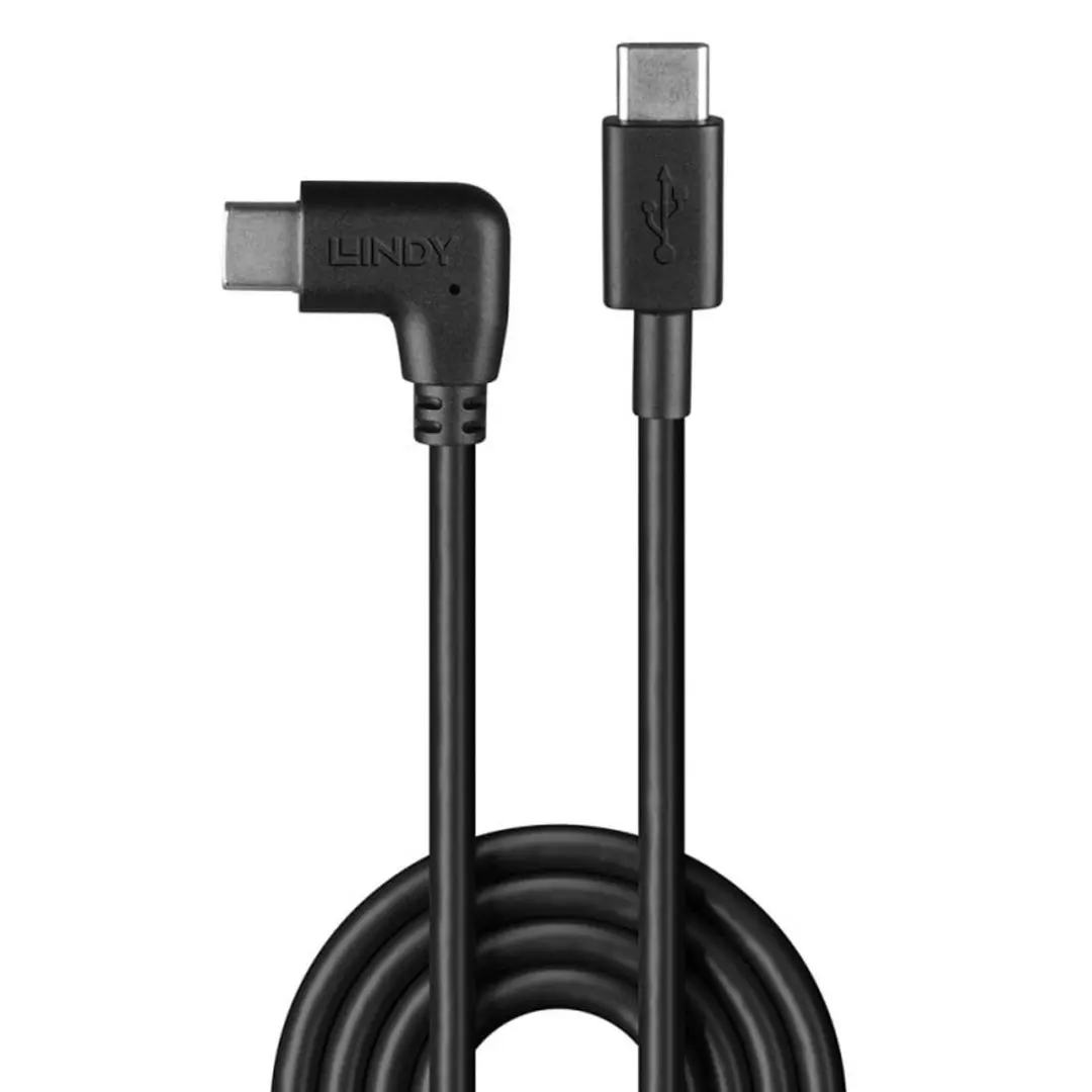 Lindy 32005 USB 2.0 Type C Kabel 90° - 1m - Zwart - afbeelding 3 van 5
