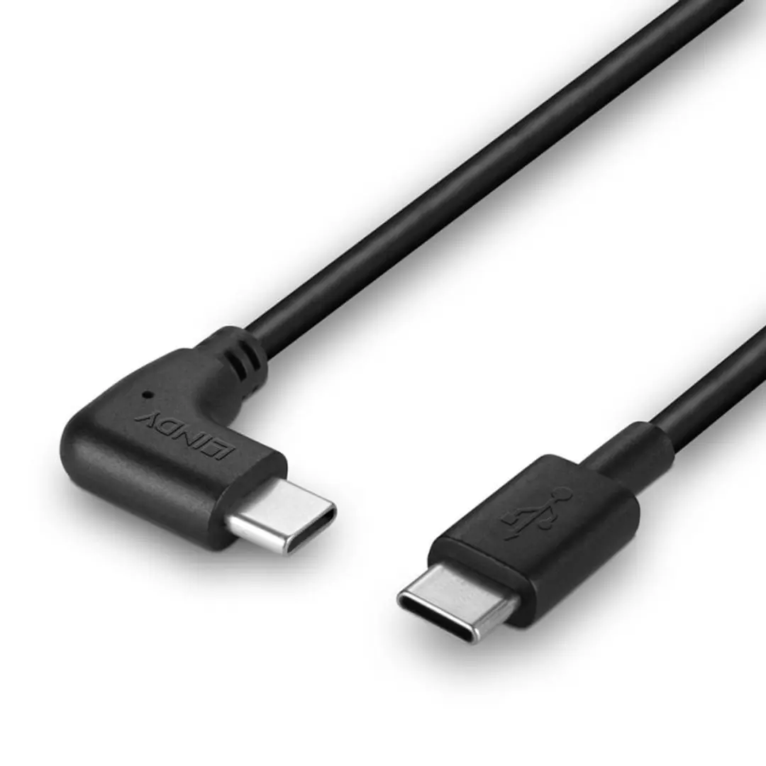 Lindy 32005 USB 2.0 Type C Kabel 90° - 1m - Zwart - afbeelding 4 van 5