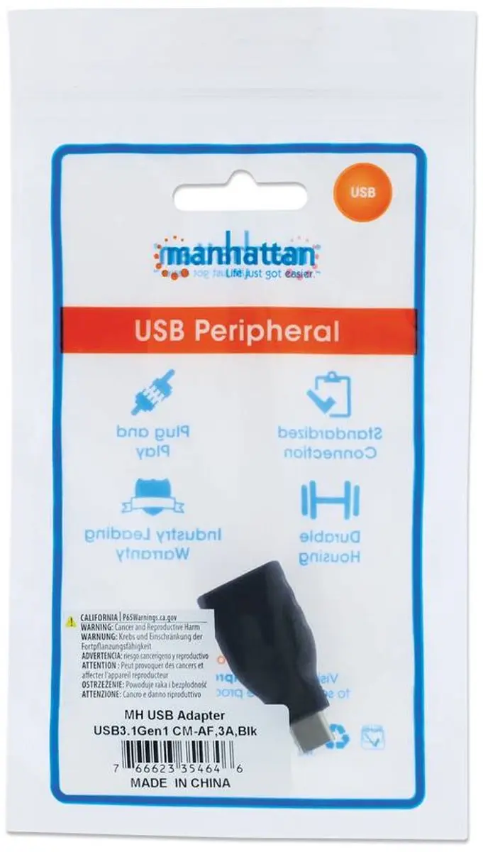 Manhattan USB 3.2 Gen 2 Adapter 354646 - Zwart