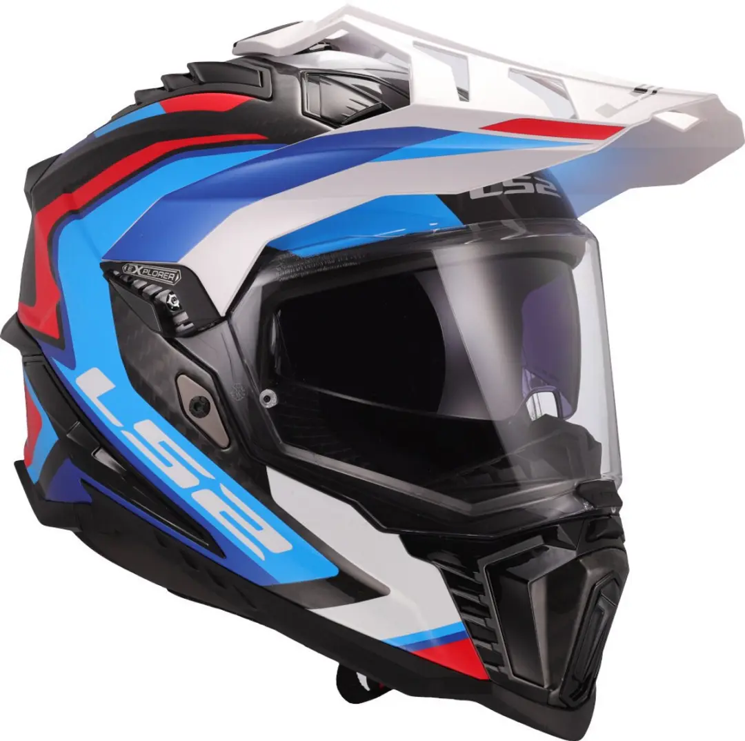 LS2 MX701 Explorer C Frontier II Motorhelm - M - Blauw/Wit