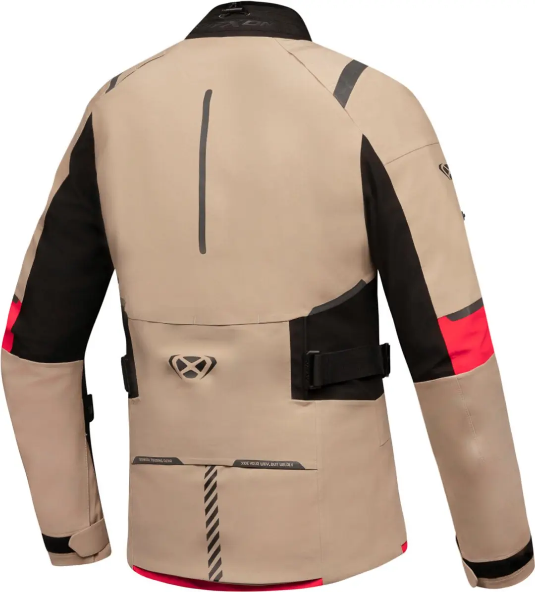 IXON M-Skeid Lady Motorjas - 3XL - Beige/Zwart/Rood