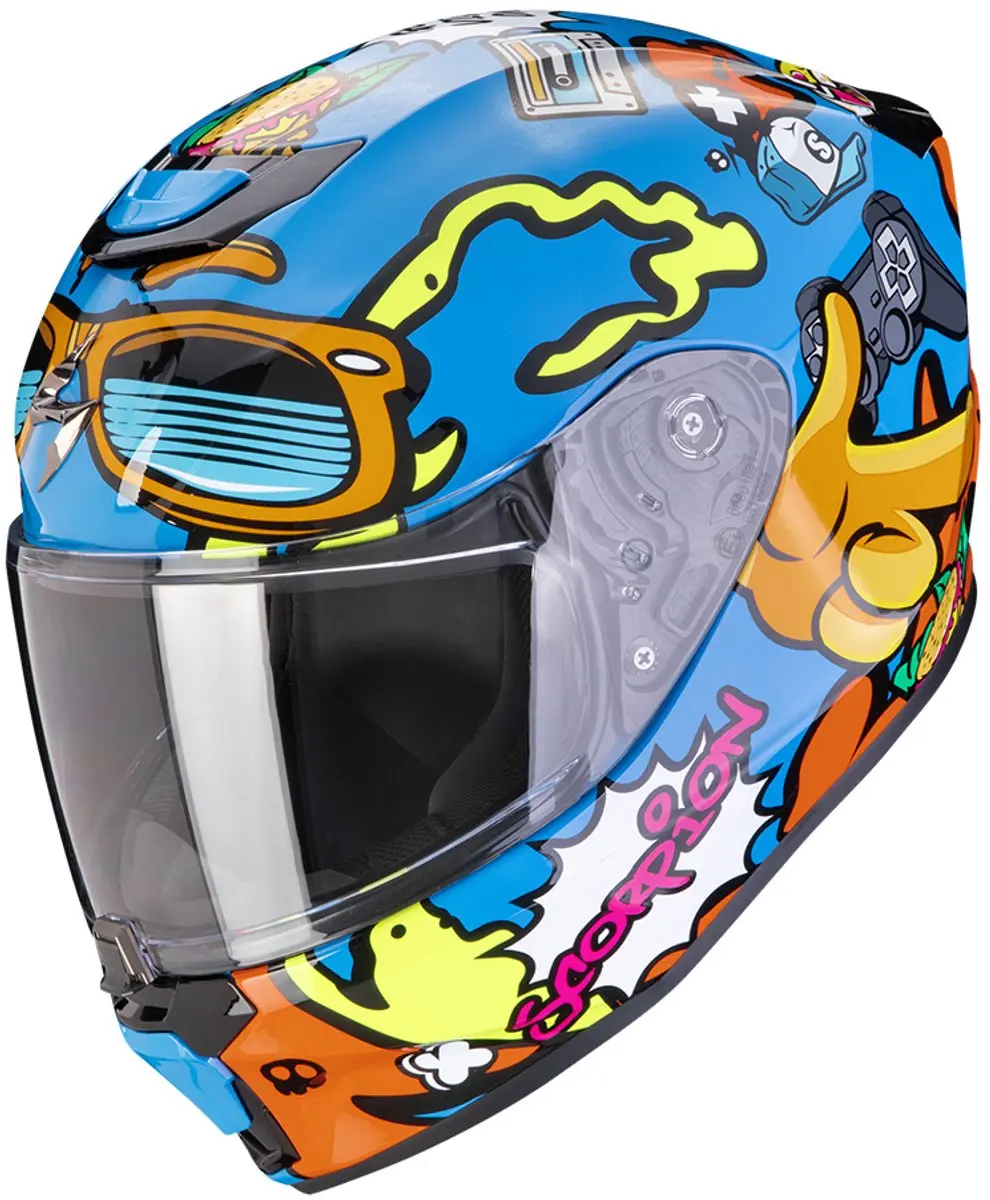 Scorpion EXO-JNR Fun Blauw Oranje Integraalhelm
