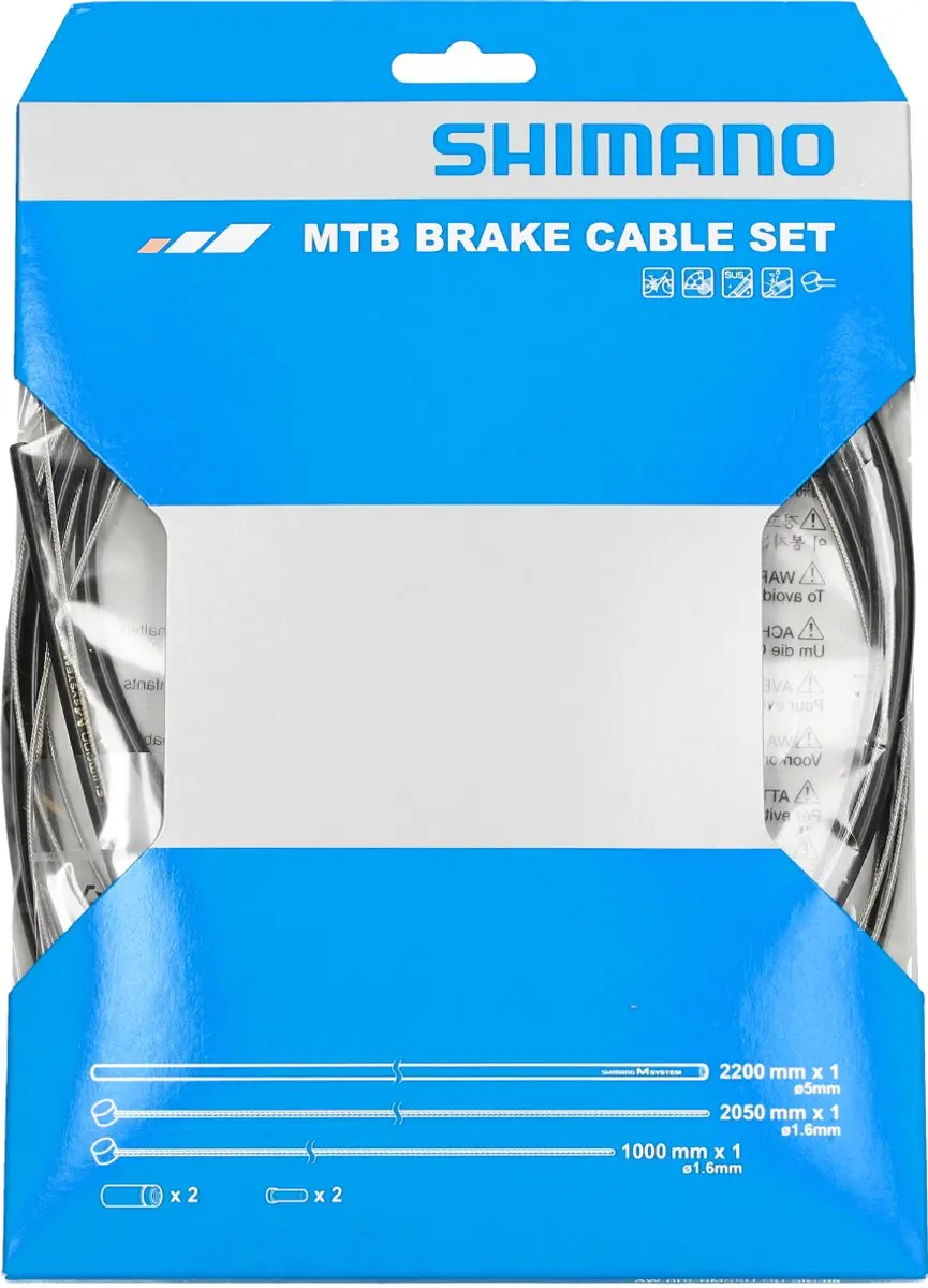 Shimano MTB Remkabelset M-System 2200mm - Zwart