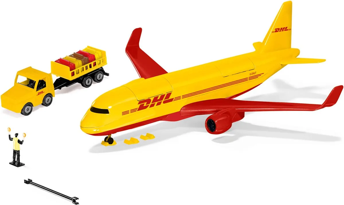 SIKU 1702 DHL Vrachtvliegtuig - Metaal/Kunststof - Rood/Geel - afbeelding 6 van 6