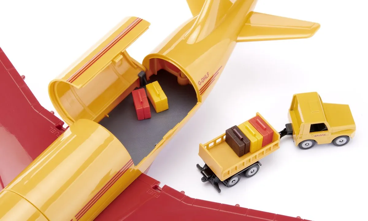 SIKU 1702 DHL Vrachtvliegtuig - Metaal/Kunststof - Rood/Geel