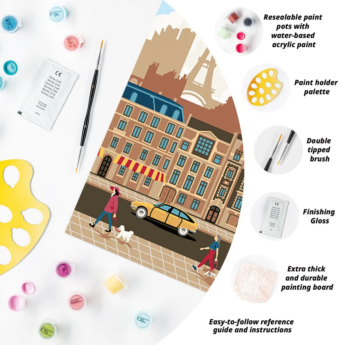 Ravensburger CreArt Colorful Paris Schilderen op nummer - Multicolor - 15 Kleuren