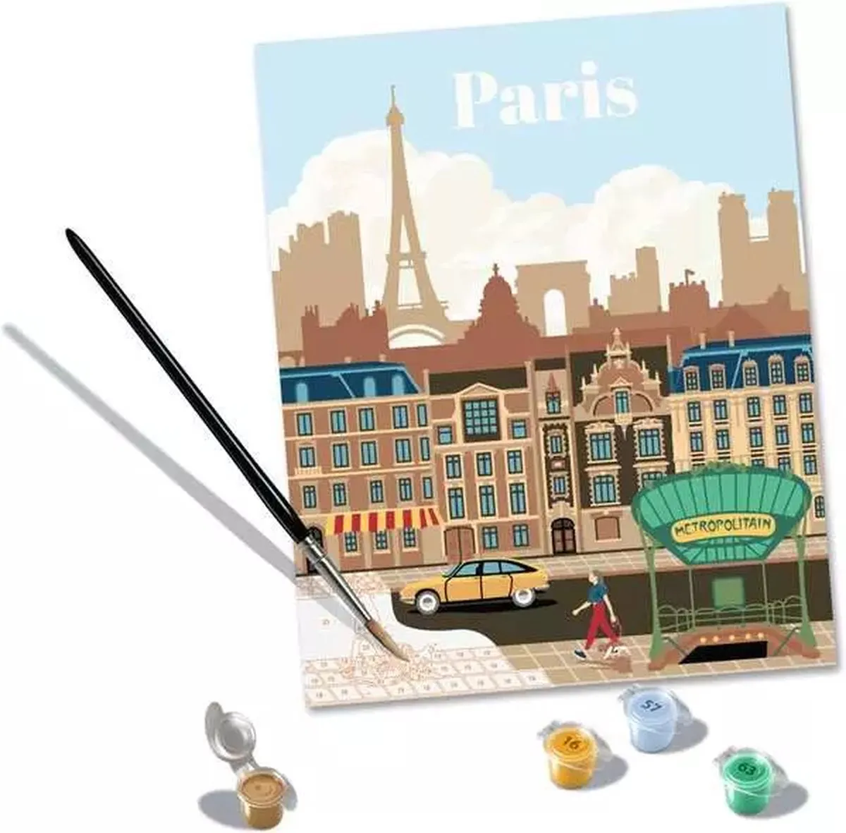 Ravensburger CreArt Colorful Paris Schilderen op nummer - Multicolor - 15 Kleuren