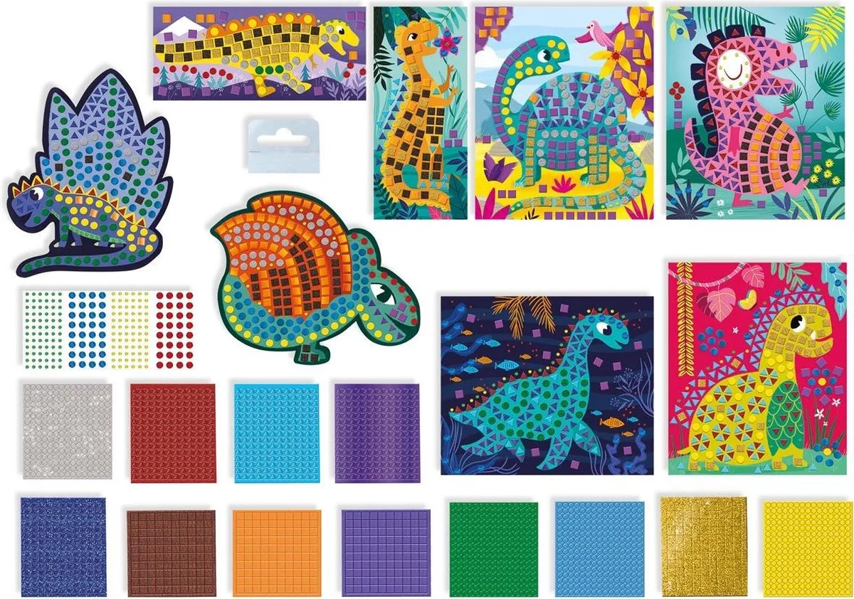 Janod Mozaïek Dinosaurus Knutselset - 1400 Stuks Multi - afbeelding 3 van 6