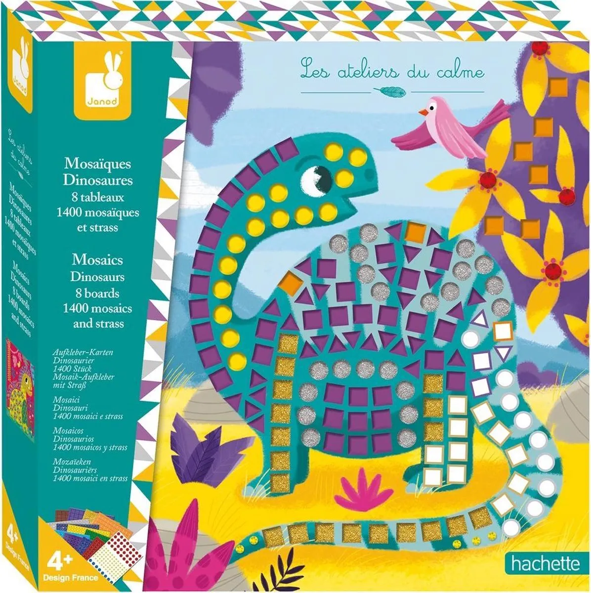 Janod Mozaïek Dinosaurus Knutselset - 1400 Stuks Multi - afbeelding 2 van 6