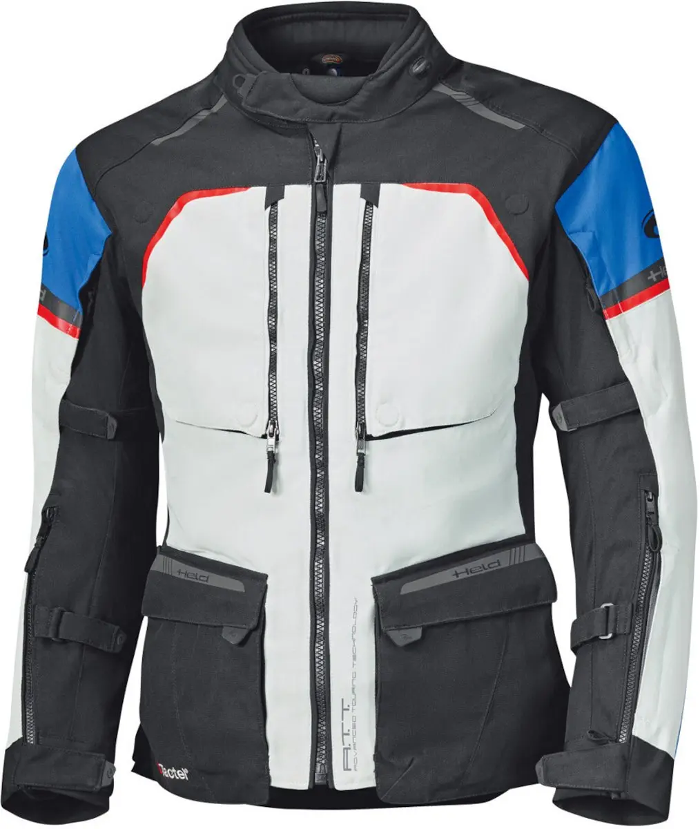 Held Tridale Top Lichtgrijs Blauw Rood Waterdicht Textiele Motorjas