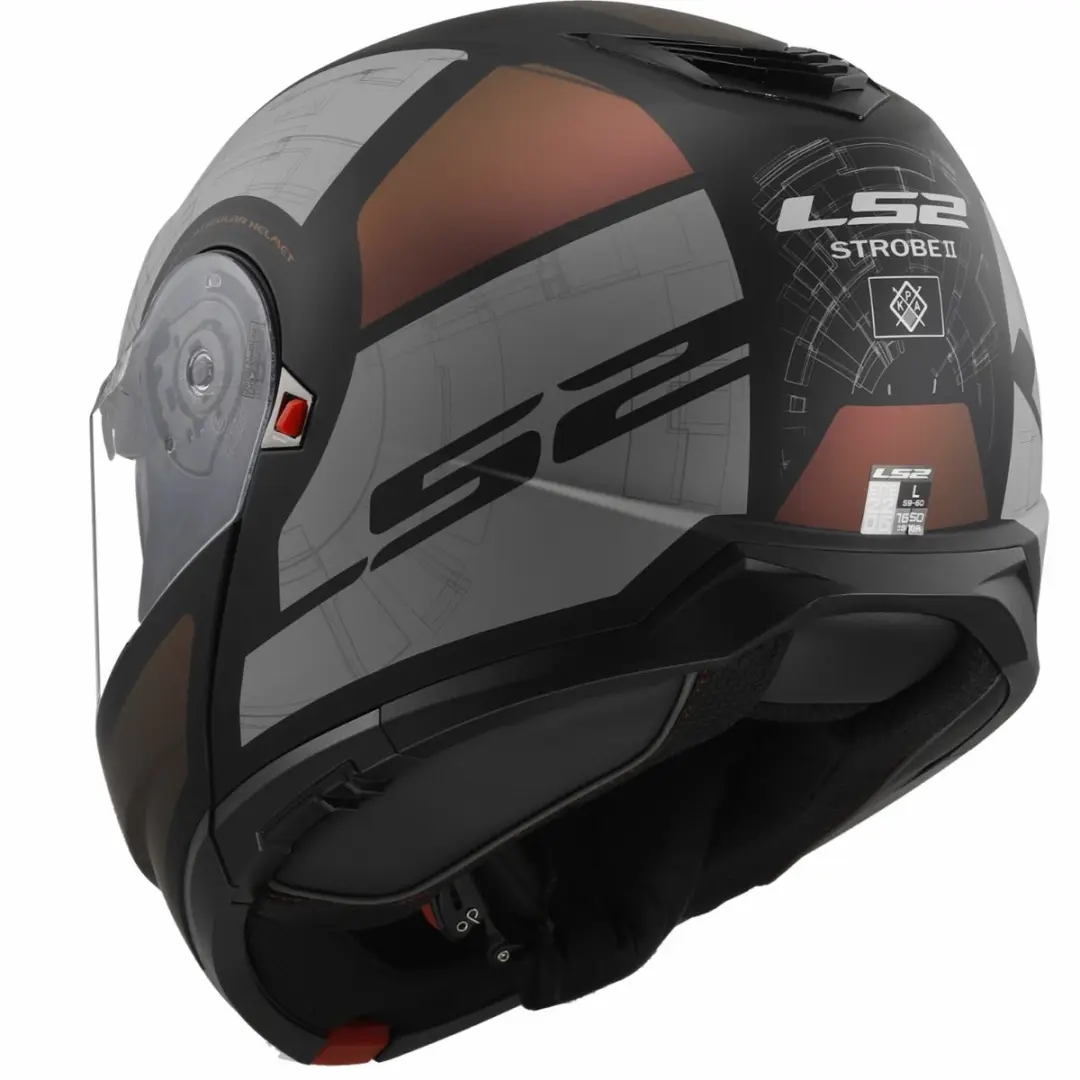 LS2 FF908 Strobe II Orion Systeemhelm - XXXL - Mat Zwart Paars Blauw