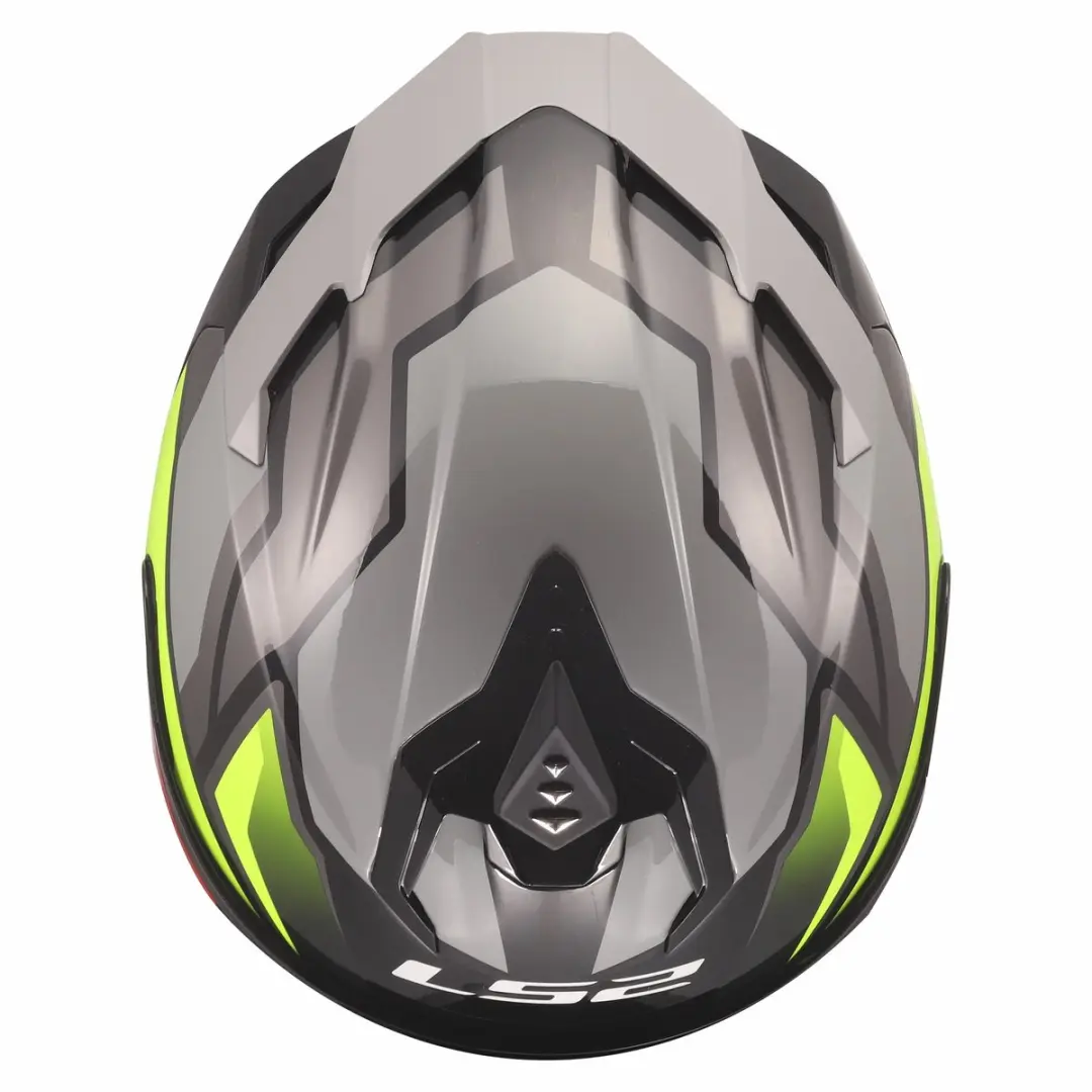 LS2 FF817 Challenger II Helm - XXS - Viper Glans Grijs Geel