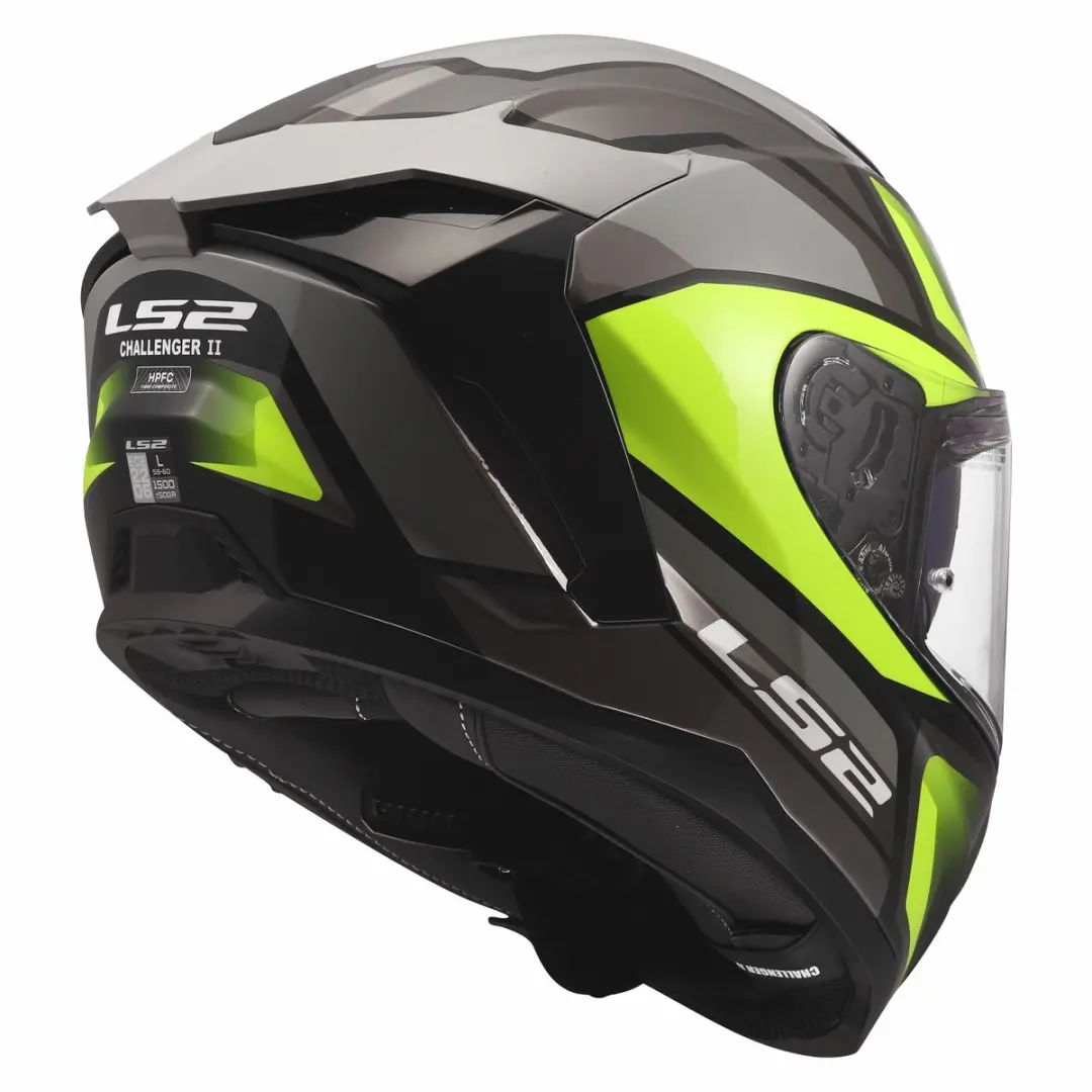LS2 FF817 Challenger II Helm - XXS - Viper Glans Grijs Geel