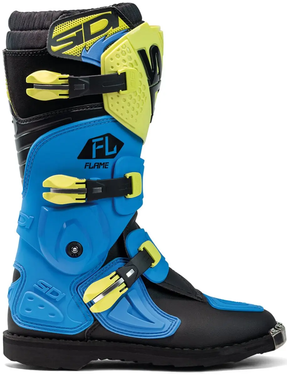 Sidi Flame Light Kinder Crosslaarzen - Zwart/Blauw/Limoen