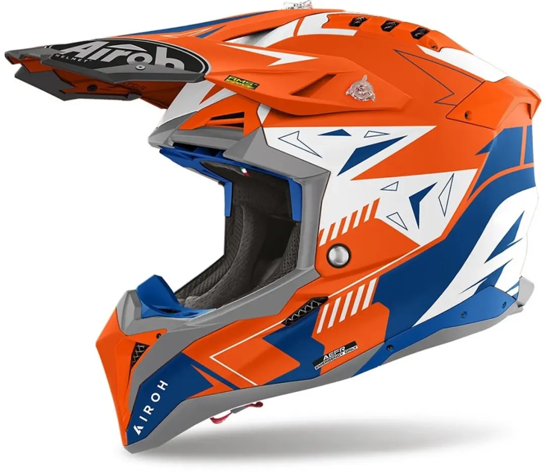 Airoh Aviator 3 Spin Oranje Fluo Mat Offroad Helm