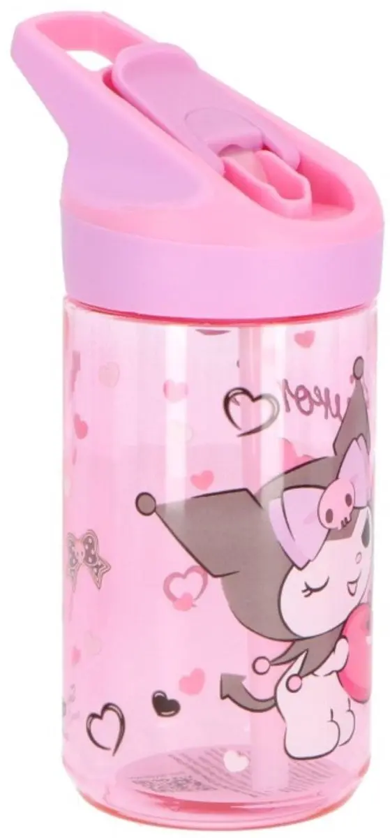 Kuromi Tritan Premium Waterfles 480ml - Roze - afbeelding 6 van 6