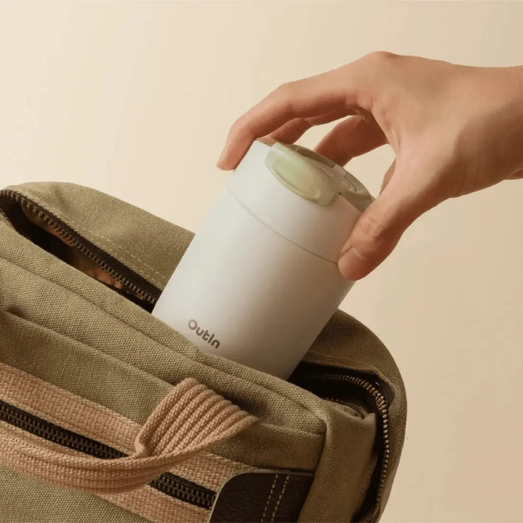 Outin OT-TUM-01-SW Thermosbeker RVS 400ml - Wit