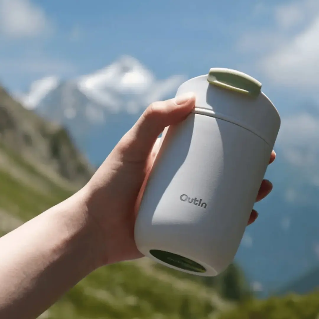 Outin OT-TUM-01-SW Thermosbeker RVS 400ml - Wit