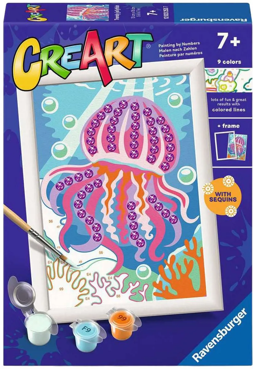 Ravensburger CreArt Trendy Jellyfish Schilderen op Nummer - Meerkleurig