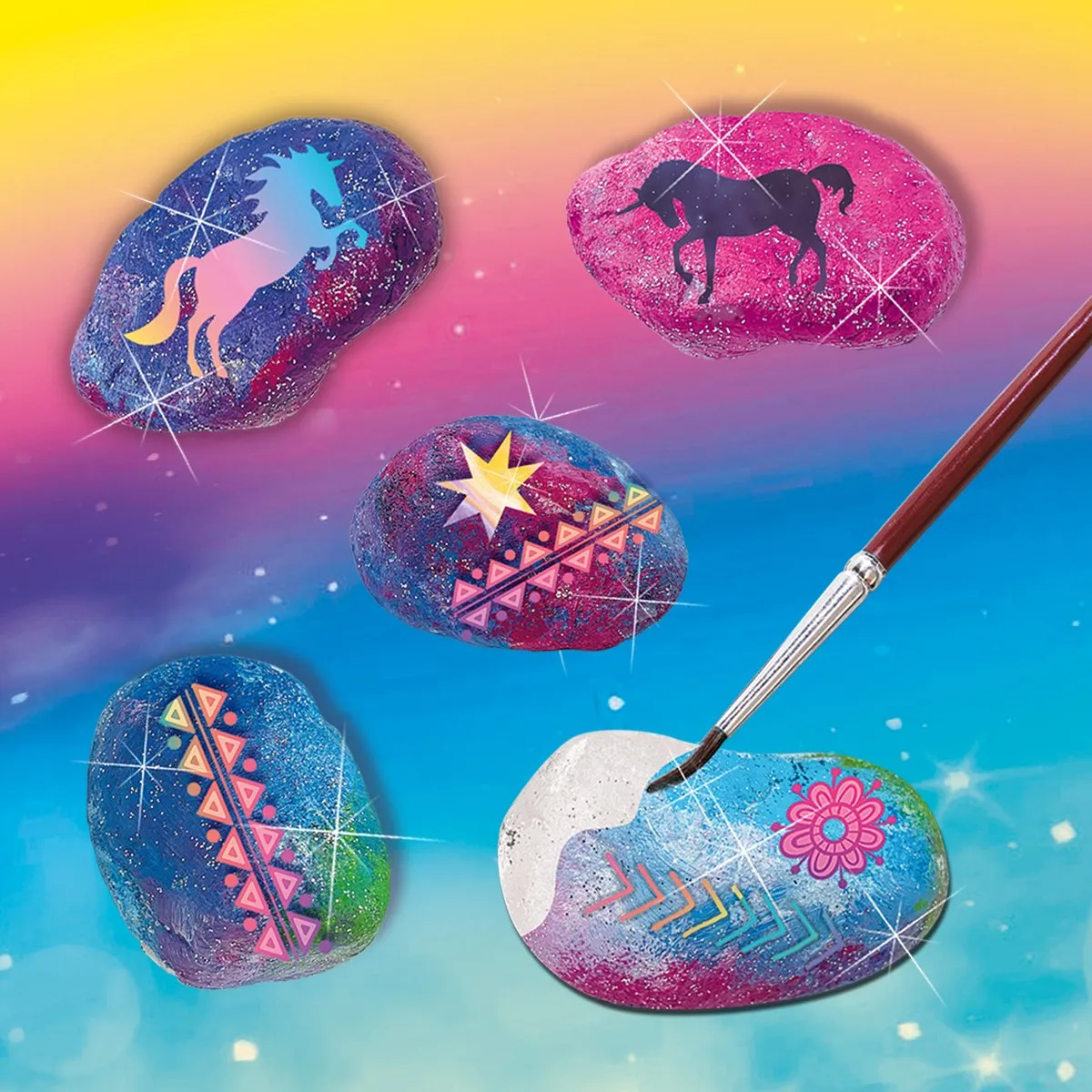 SES Creative Galaxy Stenen Schilderen Knutselset - 5 Stuks