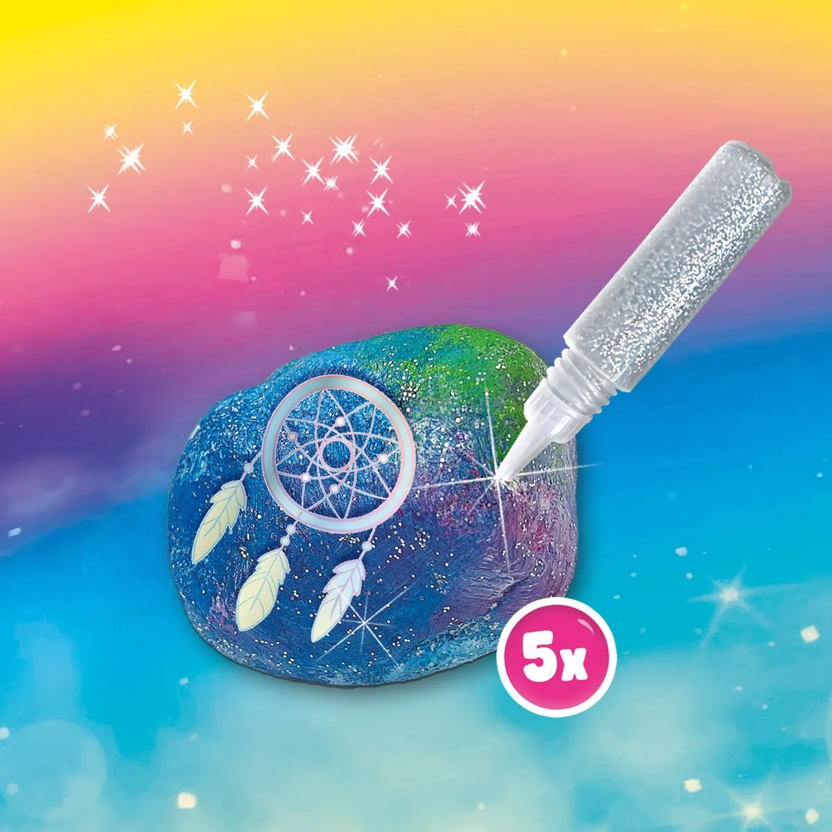 SES Creative Galaxy Stenen Schilderen Knutselset - 5 Stuks