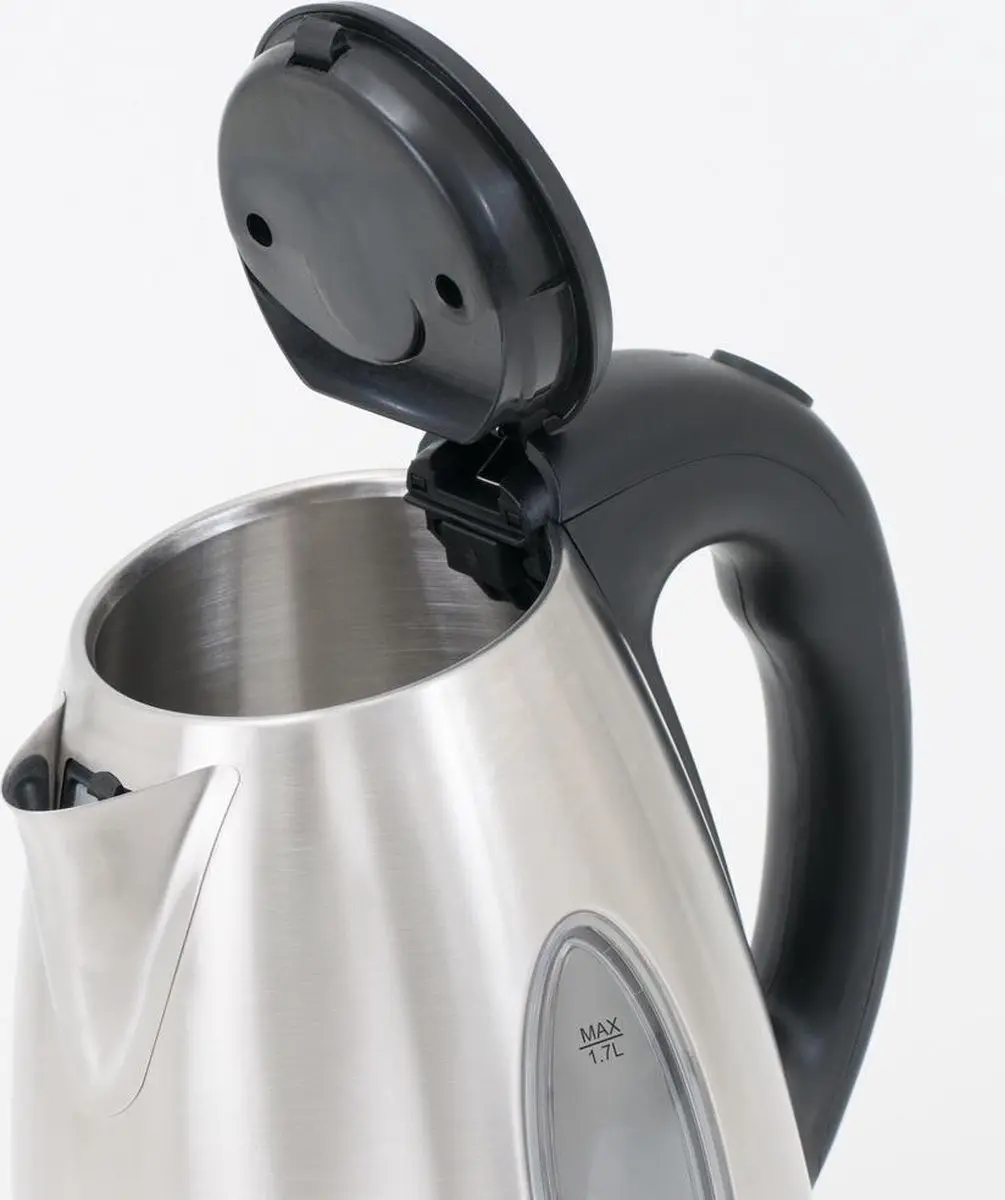 Deuba Waterkoker 1,7L 2200W - Zilver/Zwart