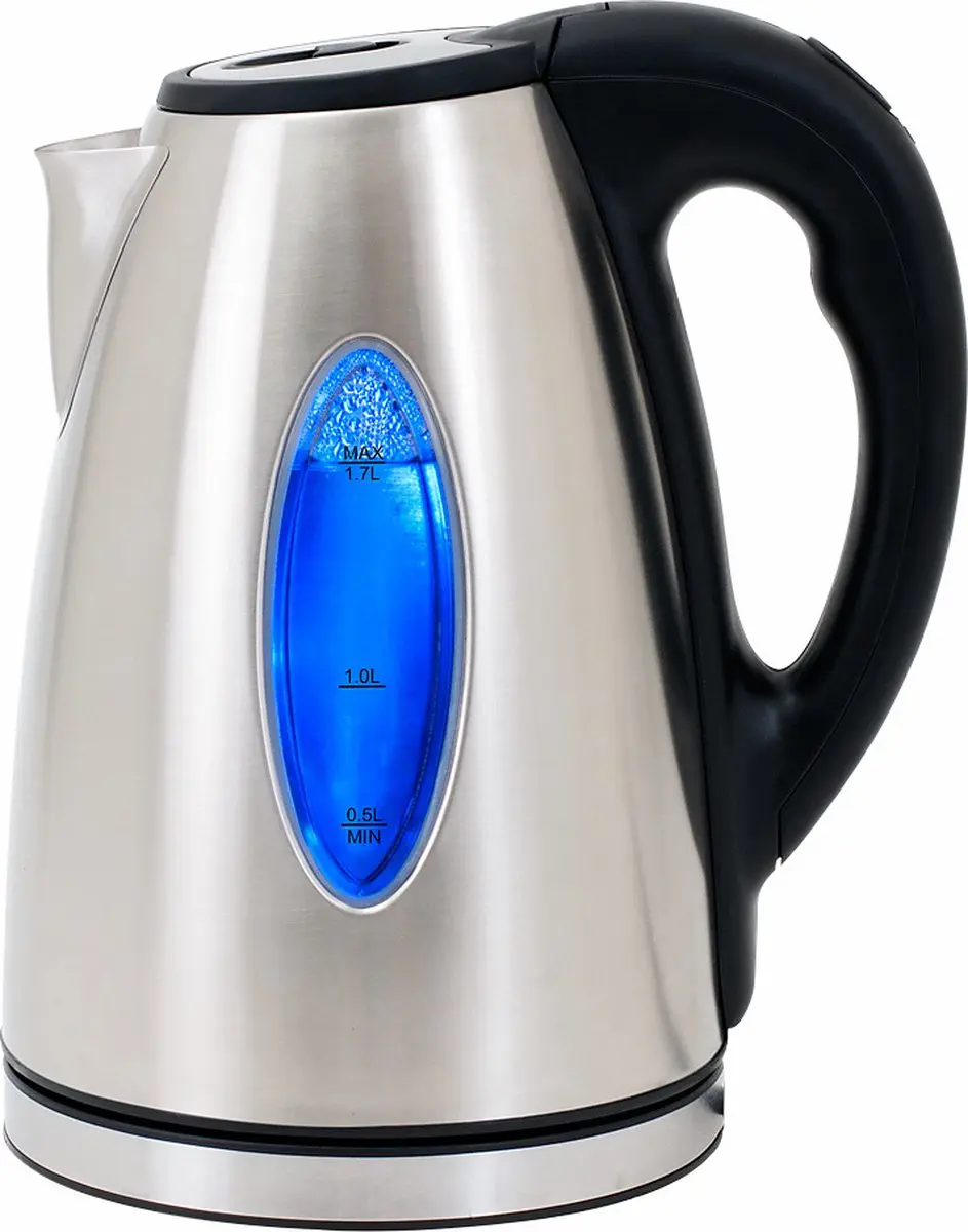 Deuba Waterkoker 1,7L 2200W - Zilver/Zwart