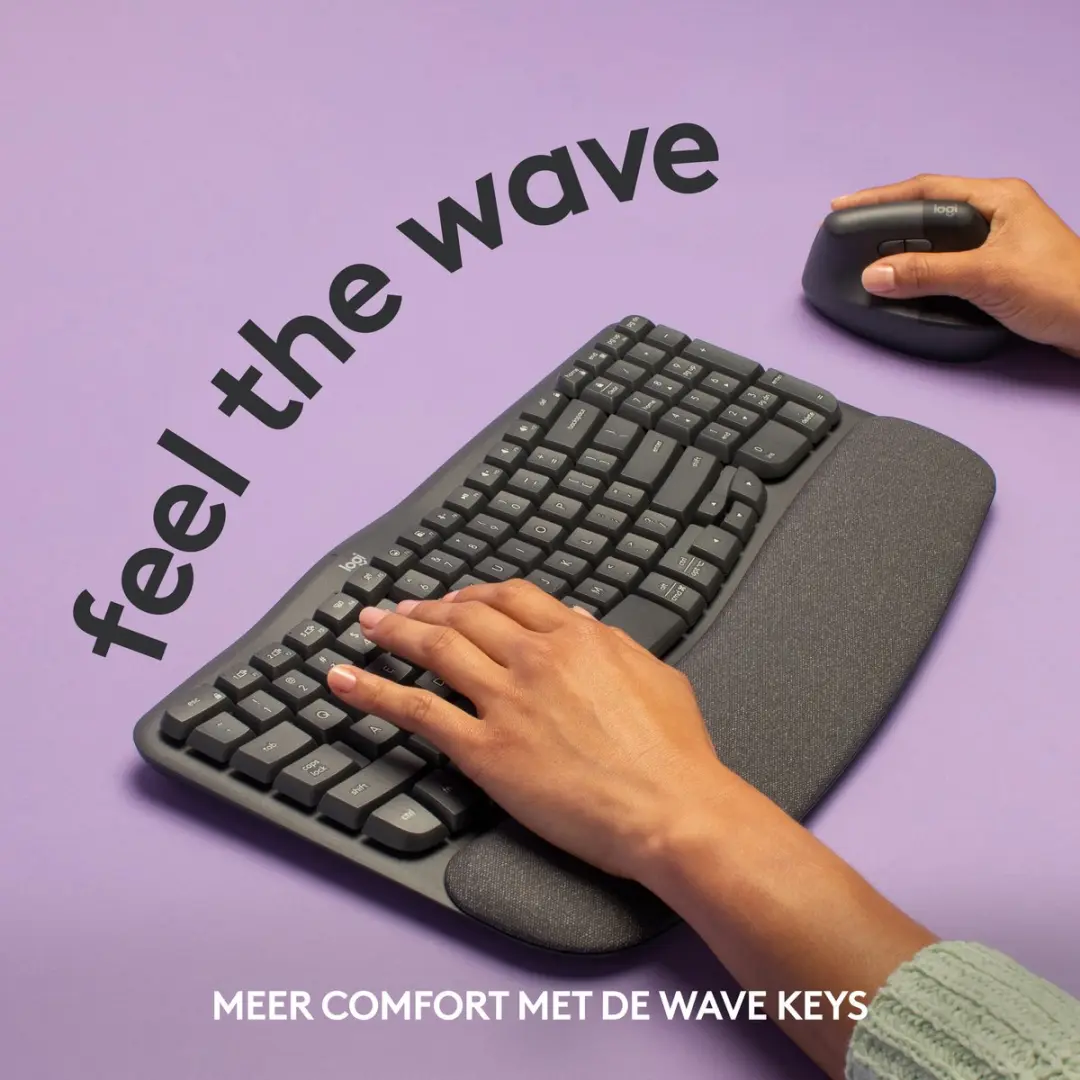 Logitech Wave Keys 920-012292 Draadloos Toetsenbord - Azerty - Grafiet - afbeelding 4 van 6
