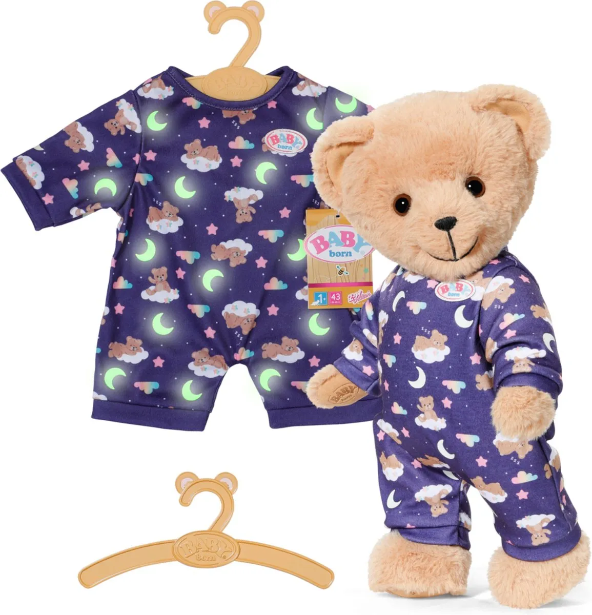 Baby Born Teddy Pyjamapak Glow-in-the-Dark 43cm