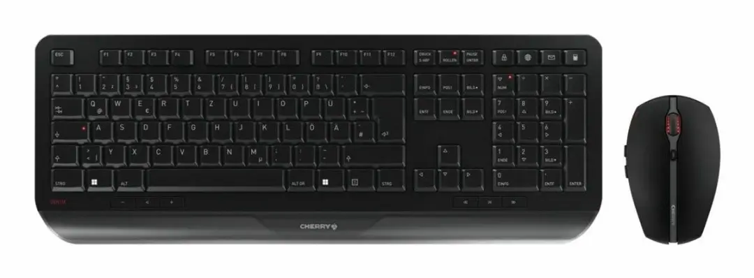 CHERRY Desktop GENTIX [DE] WL black Deutschland toetsenbord Inclusief muis RF Dr
