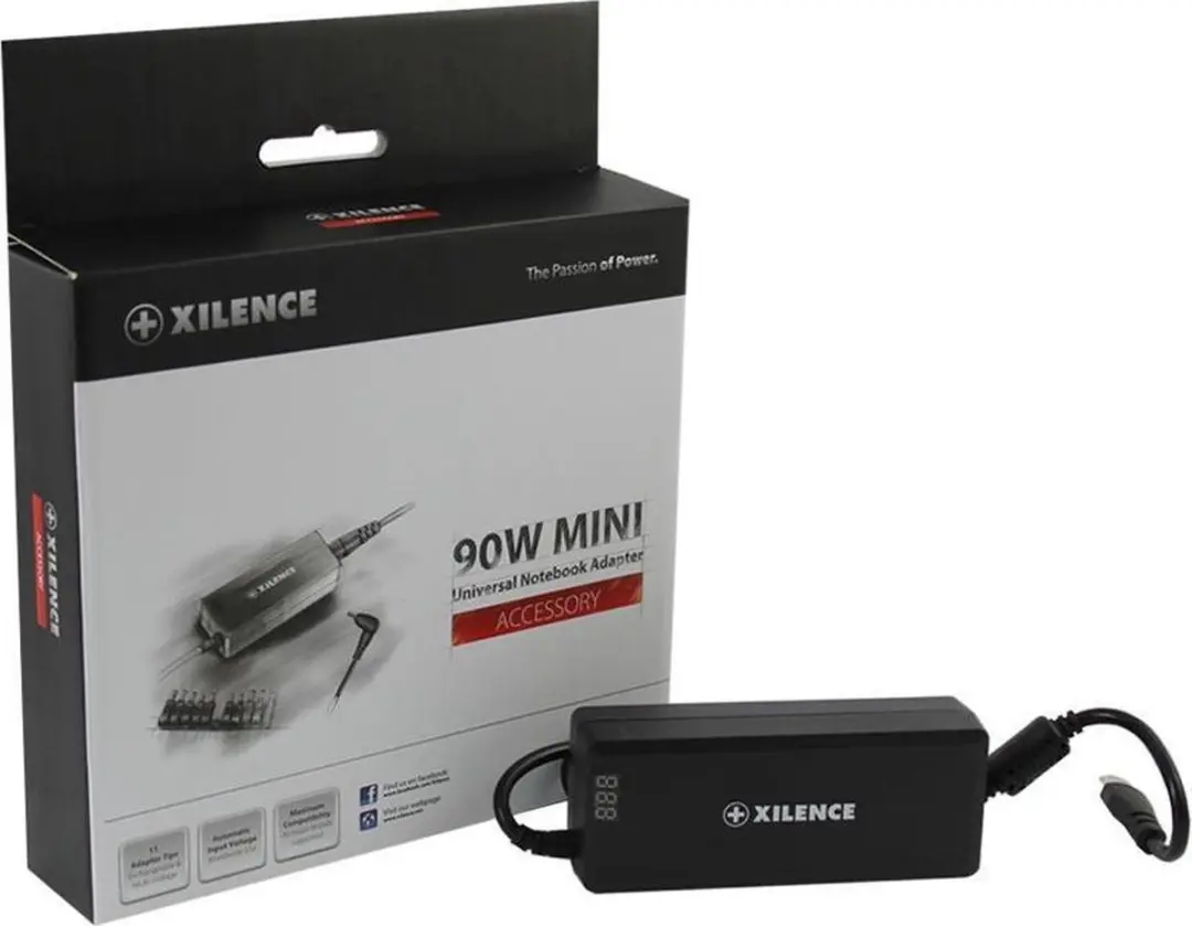 Xilence XM010 Universele Notebooklader 90W - 9 Pluggen - Zwart