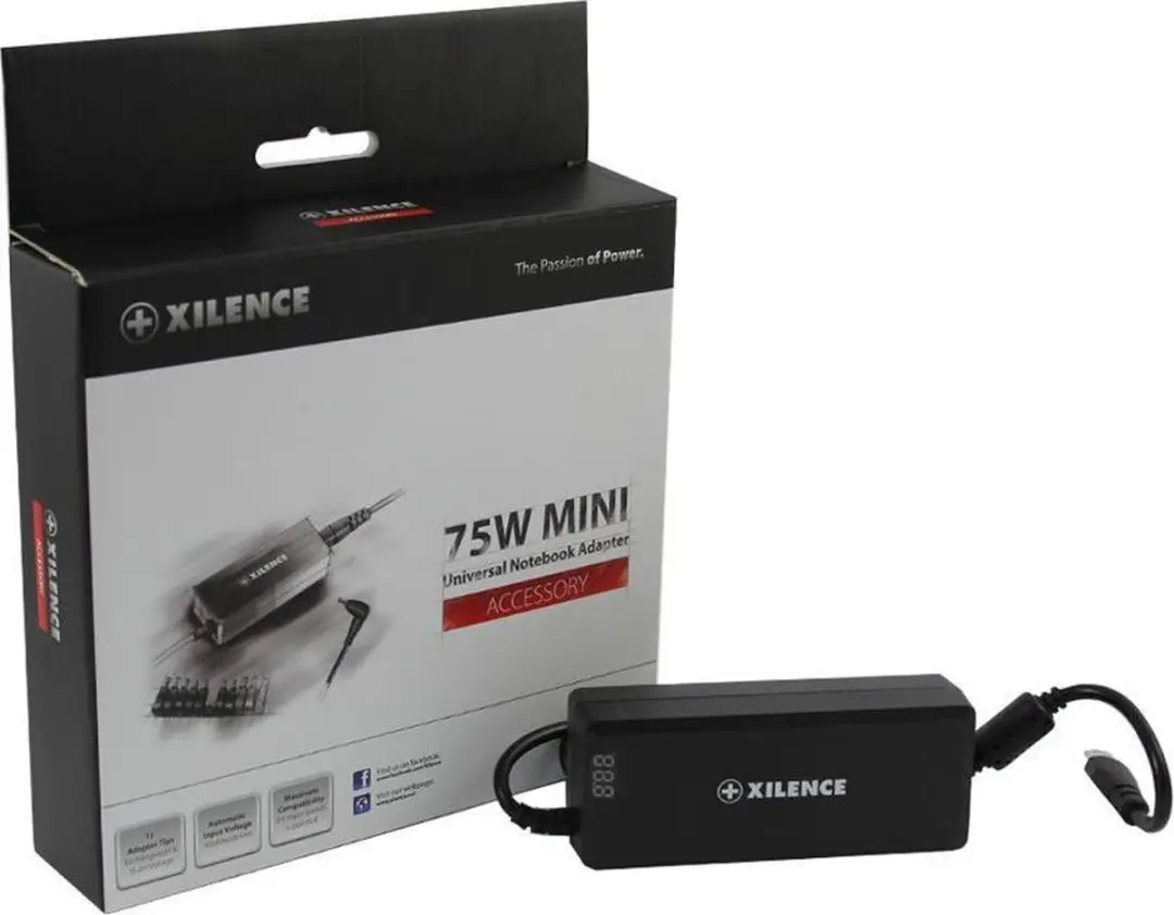 Xilence XM008 Universele Notebooklader 75W - 9 Pluggen - Zwart - afbeelding 3 van 6