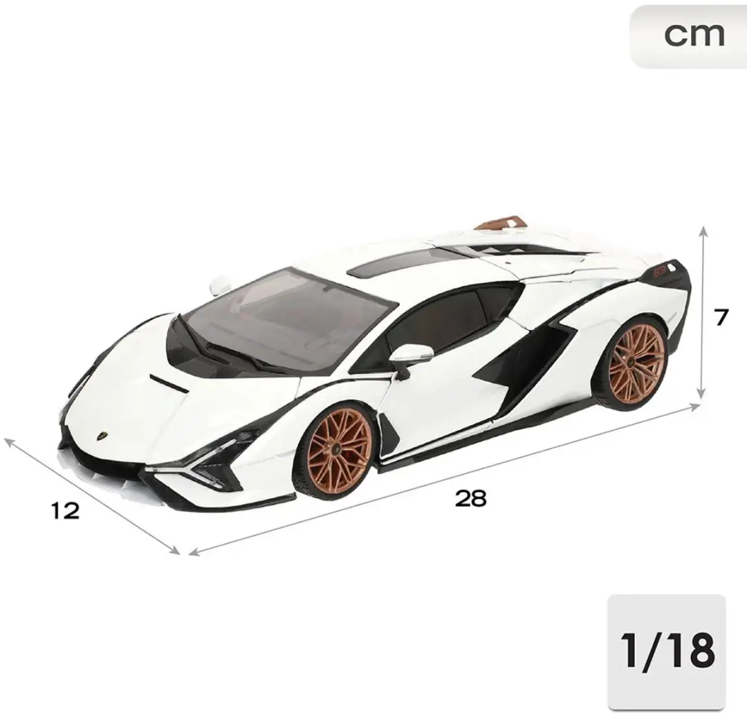 Bburago Lamborghini Sián FKP 37 1:18 Auto - Wit - afbeelding 2 van 4