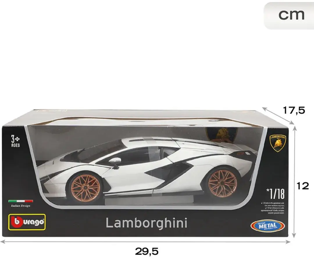 Bburago Lamborghini Sián FKP 37 1:18 Auto - Wit - afbeelding 4 van 4