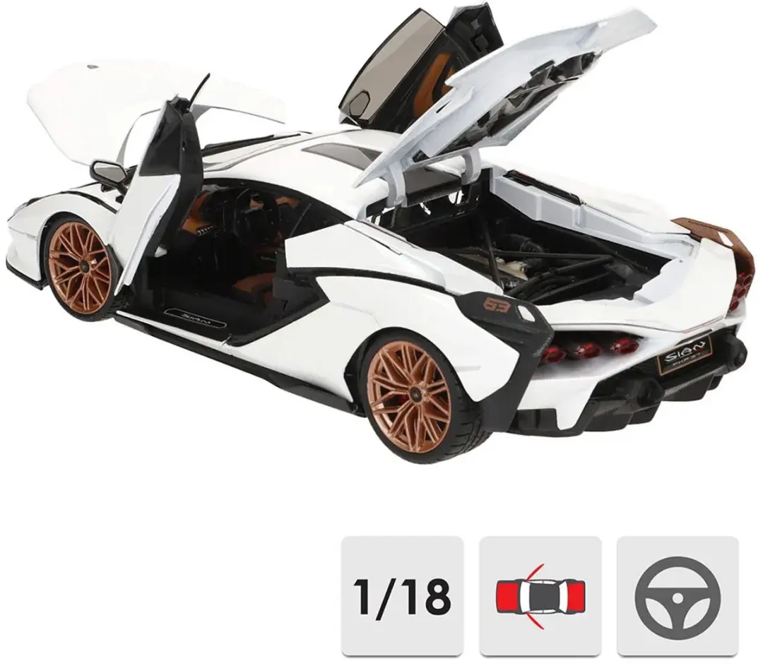 Bburago Lamborghini Sián FKP 37 1:18 Auto - Wit - afbeelding 3 van 4