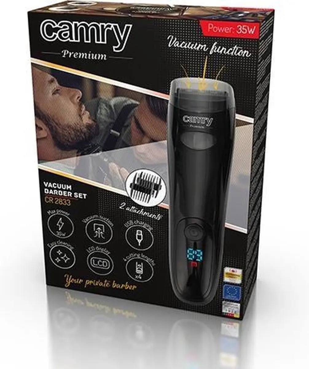 Camry CR2833 Baardtrimmer - Vacuümafzuigfunctie - Zwart - afbeelding 3 van 6