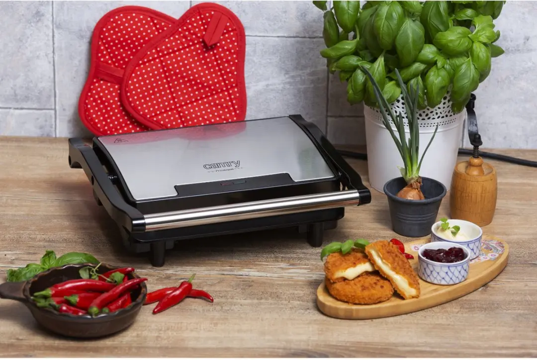 Camry CR 3044 Contactgrill - 2100W - 2 Platen - Zwart/RVS - afbeelding 3 van 6