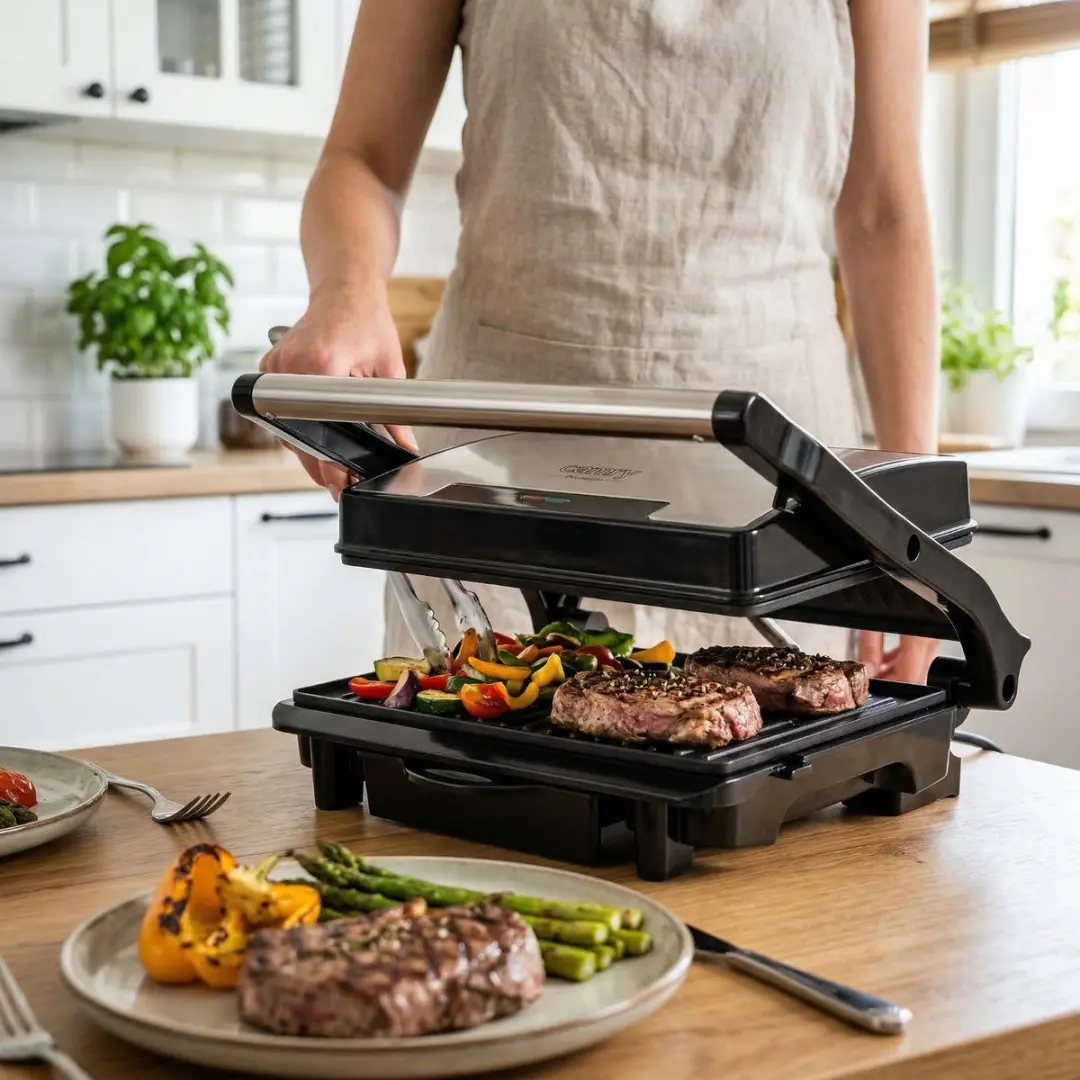 Camry CR 3044 Contactgrill - 2100W - 2 Platen - Zwart/RVS - afbeelding 2 van 6