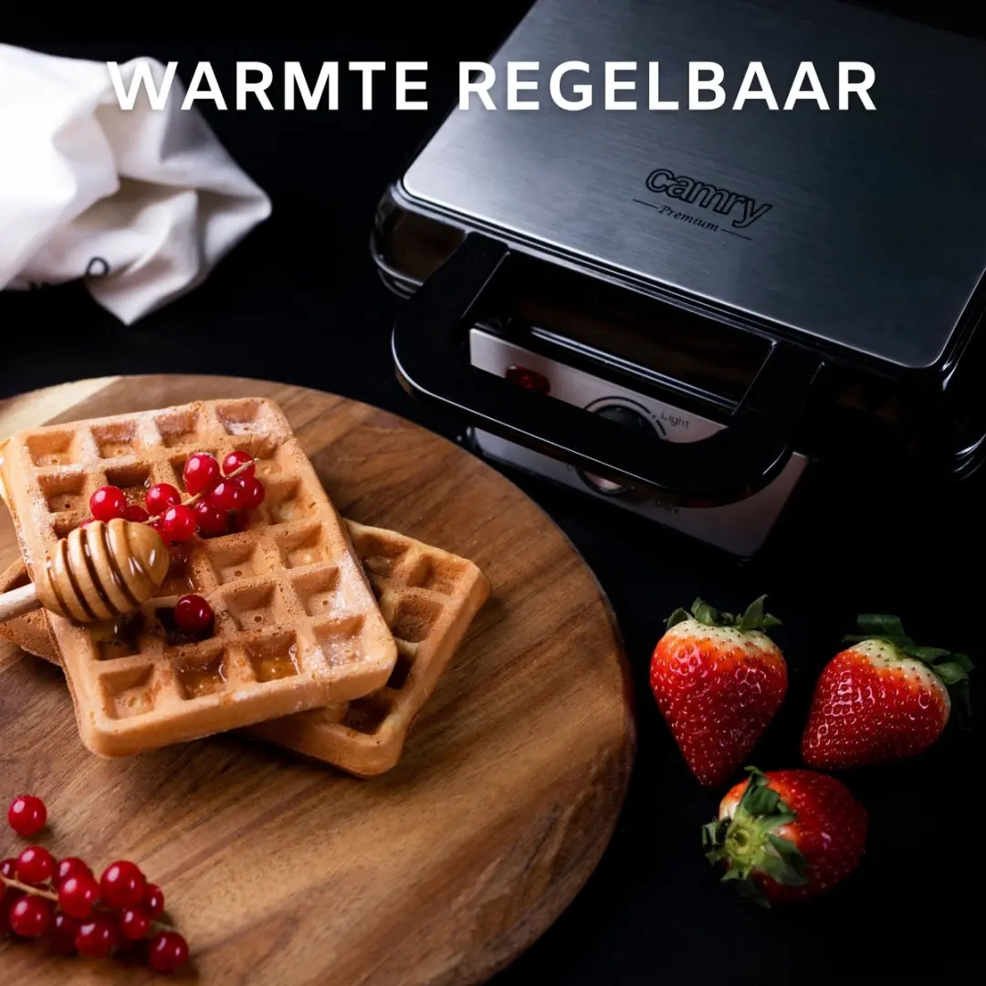 Camry CR 3046 Wafelmaker 1600W - Zwart - afbeelding 3 van 6