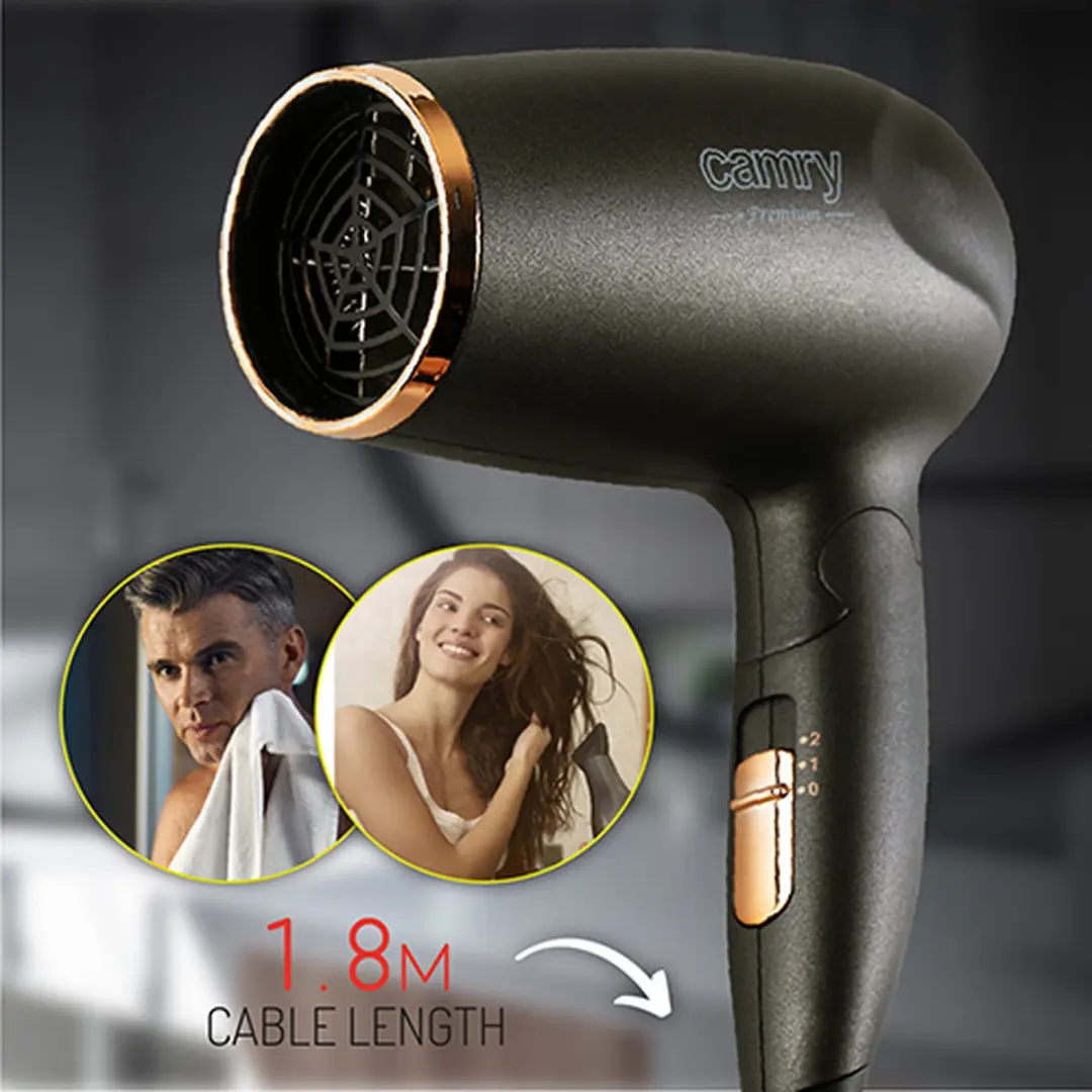 Camry CR2261 Haardroger 1400W - Goud - afbeelding 3 van 5